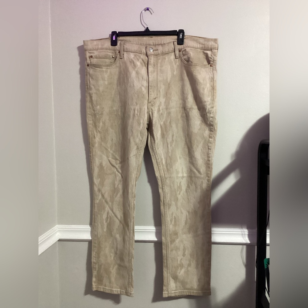 -tan LEVI denim jeans with a slight cow pattern🐮 baggy jeans vintage size W 42